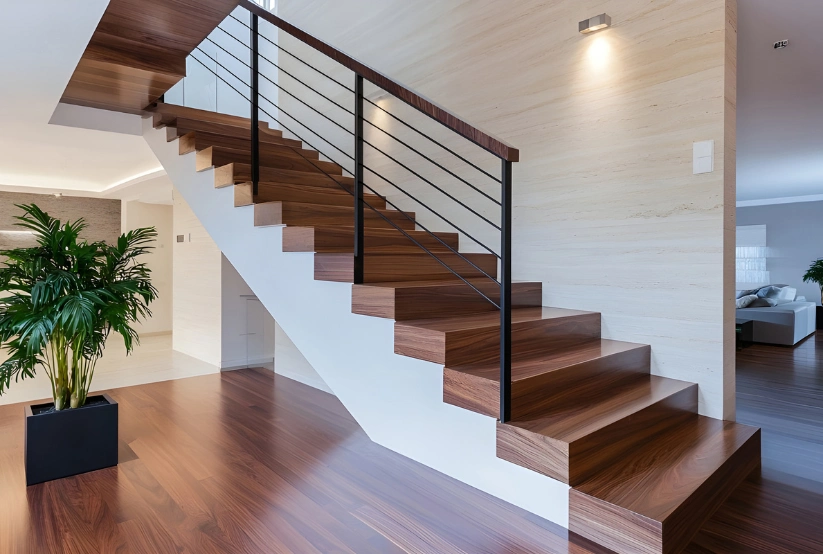 Straight-wooden-staircase-Perth